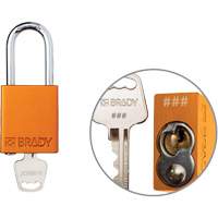 Cadenas de verrouillage de s&eacute;curit&eacute; Velocity Plus, Orange, Cl&eacute;s identiques, Aluminium, Largeur de 1-1/2" Canadian Safety Group Inc.
