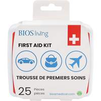 Trousse de premiers soins pour la maison et le voyage de 25 morceaux, Boîte en plastique Canadian Safety Group Inc.