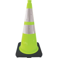 Premium Traffic Cone, 28", Lime Green, 4" & 6" Reflective Collar(s) Canadian Safety Group Inc.