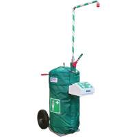 Douche d'urgence isol&eacute;e, mobile et autonome avec douche oculaire et faciale, Capacit&eacute; 30 gal., Conformit&eacute; Aucune Canadian Safety Group Inc.