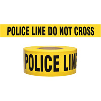 Ruban pour barricade de calibre entrepreneur "Police Line Do Not Cross", Anglais, 3" la x 1000' lo, 2 mils, Noir sur jaune Canadian Safety Group Inc.