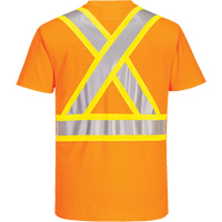 Contrast-Striped Safety T-Shirt, Polyester, Small, High Visibility Orange Canadian Safety Group Inc.