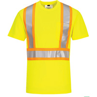 Contrast-Striped Safety T-Shirt, Polyester, Small, High Visibility Lime-Yellow Canadian Safety Group Inc.