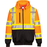 Contrast-Striped Safety Hoodie, Small, Black/High Visibility Orange Canadian Safety Group Inc.