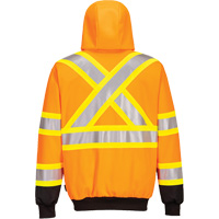 Contrast-Striped Safety Hoodie, Small, Black/High Visibility Orange Canadian Safety Group Inc.
