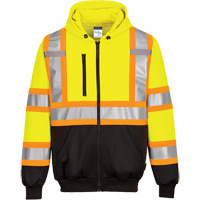 Contrast-Striped Safety Hoodie, Small, Black/High Visibility Lime-Yellow Canadian Safety Group Inc.