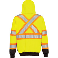Contrast-Striped Safety Hoodie, Small, Black/High Visibility Lime-Yellow Canadian Safety Group Inc.