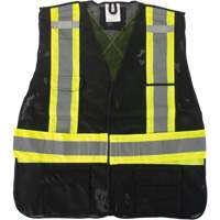 Veste d'arpenteur conforme aux normes de la CSA, Noir, Moyen, Polyester Canadian Safety Group Inc.