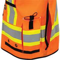 6680 Veste d'arpenteur antimicrobienne haute visibilit&eacute; avec dos en maille, Orange haute visibilit&eacute;, Petit, Polyester Canadian Safety Group Inc.