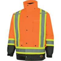 Parka de s&eacute;curit&eacute; d'hiver imperm&eacute;able 7-en-1 5056 Pioneer Yukon, Polyester, Noir/Orange haute visibilit&eacute;, T-petit Canadian Safety Group Inc.