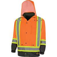 Parka de s&eacute;curit&eacute; d'hiver imperm&eacute;able 7-en-1 5056 Pioneer Yukon, Polyester, Noir/Orange haute visibilit&eacute;, T-petit Canadian Safety Group Inc.