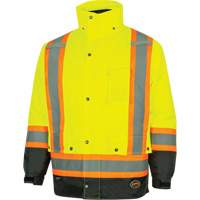 Parka de s&eacute;curit&eacute; d'hiver imperm&eacute;able 7-en-1 5057 Pioneer Yukon, Polyester, Noir/Jaune lime haute visibilit&eacute;, T-petit Canadian Safety Group Inc.