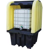 Palette anti-d&eacute;versement jaune &agrave; couvercle rigide roulant, 65" lo x 65" la x 101" h, Capacit&eacute; de charge 5000 lb Canadian Safety Group Inc.