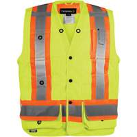 Veste haute visibilit&eacute; pour arpenteur, Orange haute visibilit&eacute;, Petit, Polyester Canadian Safety Group Inc.