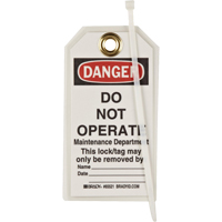 Lockout Tags, Plastic, 3" W x 5-1/2" H, English Canadian Safety Group Inc.