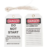 Lockout Tags, Plastic, 3" W x 5-3/4" H, English Canadian Safety Group Inc.