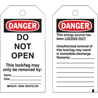 Lockout Tags, Cardstock, 3" W x 5-3/4" H, English Canadian Safety Group Inc.