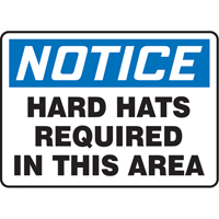 Enseigne  Hard Hats Required , 7" x 10", Vinyle, Anglais Canadian Safety Group Inc.