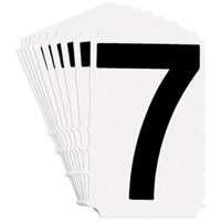 Quick-Align&reg; Individual Gothic Number & Letter Labels, 7, 4" H, Black on White Canadian Safety Group Inc.