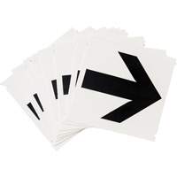 Quick-Align&reg; Individual Gothic Number and Letter Labels, Arrow Symbol, 4" H, Black Canadian Safety Group Inc.
