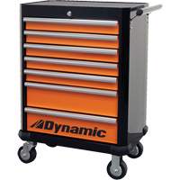 Roller Cabinet, 7 Drawers, 28" W x 18" D x 40" H, Black/Orange Canadian Safety Group Inc.