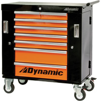 Roller Cabinet, 8 Drawers, 36" W x 18" D x 39-1/4" H, Black/Orange Canadian Safety Group Inc.