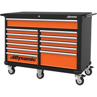 Roller Cabinet, 12 Drawers, 53" W x 24" D x 41" H, Black/Orange Canadian Safety Group Inc.