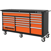 Roller Cabinet, 17 Drawers, 71" W x 24" D x 41" H, Black/Orange Canadian Safety Group Inc.