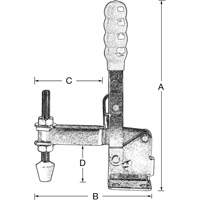 Brides de fixation verticales, Force de serrage 200 lb, Vertical Canadian Safety Group Inc.