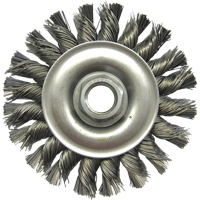 Wire Wheel Brushes, 4" Dia., 0.02" Fill, 5/8"-11 Arbor, Steel Canadian Safety Group Inc.