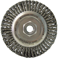 Wire Wheel Brushes, 5-7/8" Dia., 0.02" Fill, 5/8"-11 Arbor, Steel Canadian Safety Group Inc.