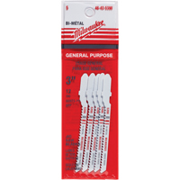 Lame de scie sauteuse, Bim&eacute;tal, Tige en T, 3" lo, 12 dents par pouce Canadian Safety Group Inc.
