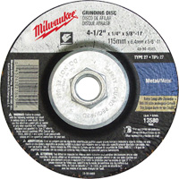 Grinding Wheel, 4-1/2" x 1/8", 5/8"-11 Arbor, Aluminum Oxide, Type 27 Canadian Safety Group Inc.