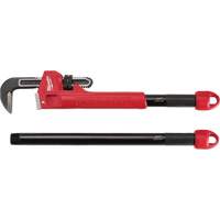 Cheater Adaptable Pipe Wrench, 2-1/2" Jaw Capacity, 18"/24"/10" Long, Powder Coated Finish, Ergonomic Handle Canadian Safety Group Inc.