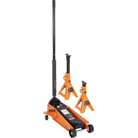 Service Jack with 4-Ton Vehicle Stands, 3.5 Ton(s) Capacity, 5-1/8" Lowered, 21" Raised, Manual Hydraulic Canadian Safety Group Inc.