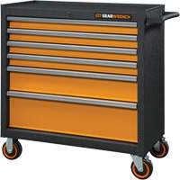 GSX Series Rolling Tool Cabinet, 6 Drawers, 36" W x 18-1/5" D x 37-2/5" H, Black/Orange Canadian Safety Group Inc.