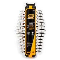 72-Tooth 12 Point Stubby Wrench Set, Ratcheting Combination, 14 Pieces, Imperial and Metric Canadian Safety Group Inc.
