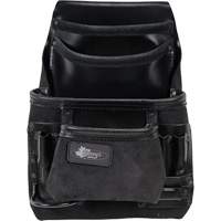 Phantom Collection Heavy-Duty Nail & Tool Bag, Leather, 10 Pockets, Black Canadian Safety Group Inc.
