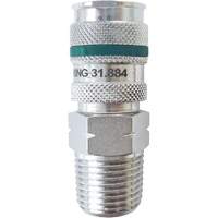 QUIKSILVER Ultraflo 7.8 mm Quick Coupler, Zinc-Plated Steel, 1/2", Male NPT, 362 PSI Canadian Safety Group Inc.