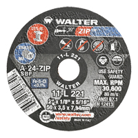 Meules &agrave; tronçonner renforc&eacute;es portatives de petit diam&egrave;tre - Zip, 2" x 1/8", Arbre de 5/16", Type 1, Oxyde d'aluminium, 31000 Tr/min Canadian Safety Group Inc.