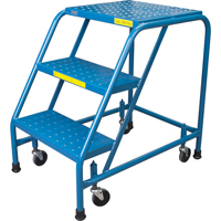 Rolling Step Ladder, 3 Steps, 18" Step Width, 28" Platform Height, Steel Canadian Safety Group Inc.
