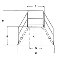 Crossover Ladder, 128" Overall Span, 60" H x 60" D, 24" Step Width Canadian Safety Group Inc.