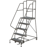 Deep Top Step Rolling Ladder, 5 Steps, 16" Step Width, 50" Platform Height, Steel Canadian Safety Group Inc.