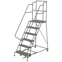 Deep Top Step Rolling Ladder, 7 Steps, 16" Step Width, 70" Platform Height, Steel Canadian Safety Group Inc.