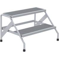 Aluminum Step Stand, 2 Step(s), 32-13/16" W x 24-9/16" L x 20" H, 500 lbs. Capacity Canadian Safety Group Inc.