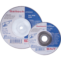 Meule Saitech Ultimate Performance, 4" x 1/4", Arbre 3/8", Oxyde d'aluminium, Type 27 Canadian Safety Group Inc.