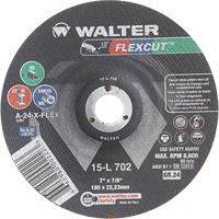 Meules &agrave; moyeu d&eacute;port&eacute; Flexcut, 7", 24 Grain, Oxyde d'aluminium, 7/8", 8600 Tr/min, Type 29 Canadian Safety Group Inc.