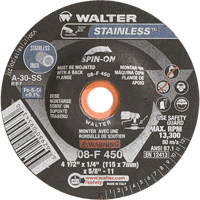 Meules &agrave; moyeu d&eacute;port&eacute; - Acier inoxydable type 27, 4-1/2" x 1/4", Arbre de 5/8"-11, Type 27S Canadian Safety Group Inc.