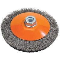 Saucer Crimped Wire Wheel, 4" Dia., 0.012" Fill, 5/8"-11 Arbor Canadian Safety Group Inc.