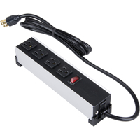 Indoor Brushed Aluminum Power Bar, 4 Outlet(s), 6' Canadian Safety Group Inc.